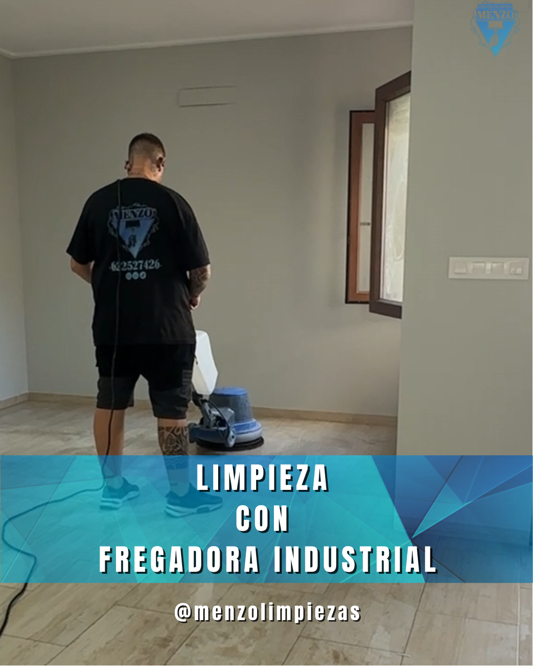 Limpieza de pavimentos con fregadora industrial